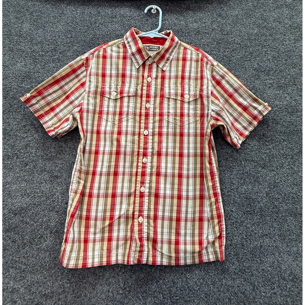 Route 66 Button Down Boys Size 8 Red Plaid Short Sleeve Casual Western Shirt